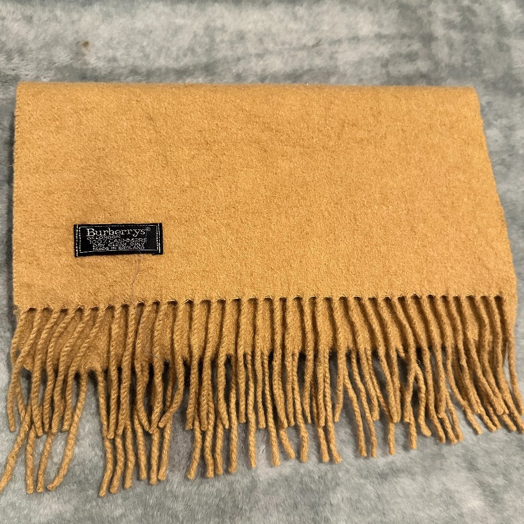 Burberrys Tan Cashmere Scarf